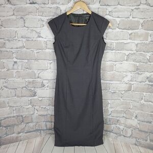 Mexx Career Sheath Dress Charcoal Gray Cap Sleeve Size 34 NWT Friends Classic